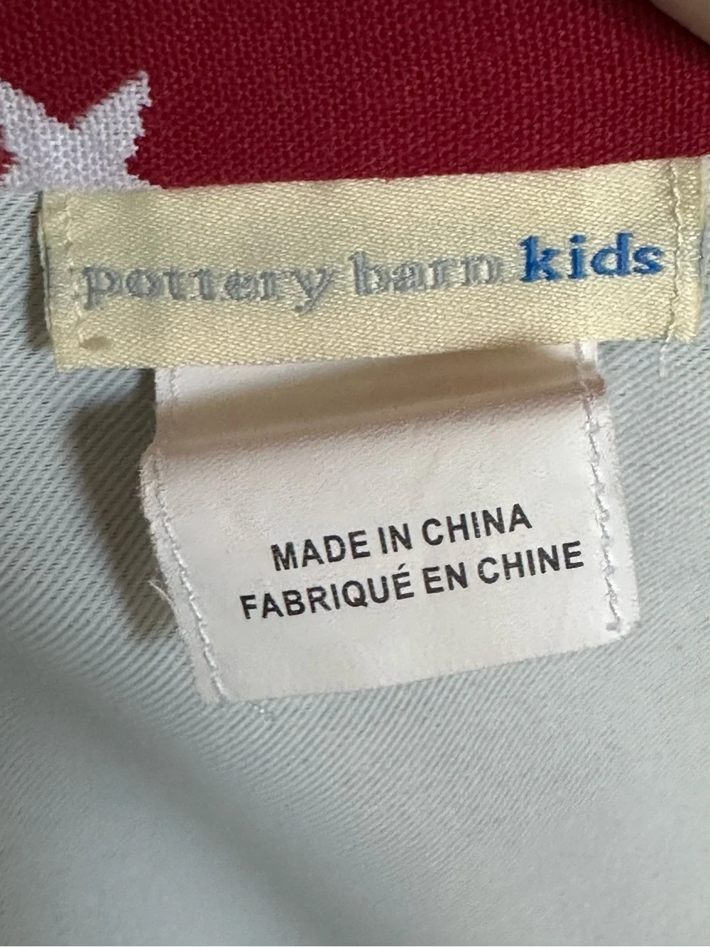 Pottery Barn Kids Red Curtain Panels with White Stars